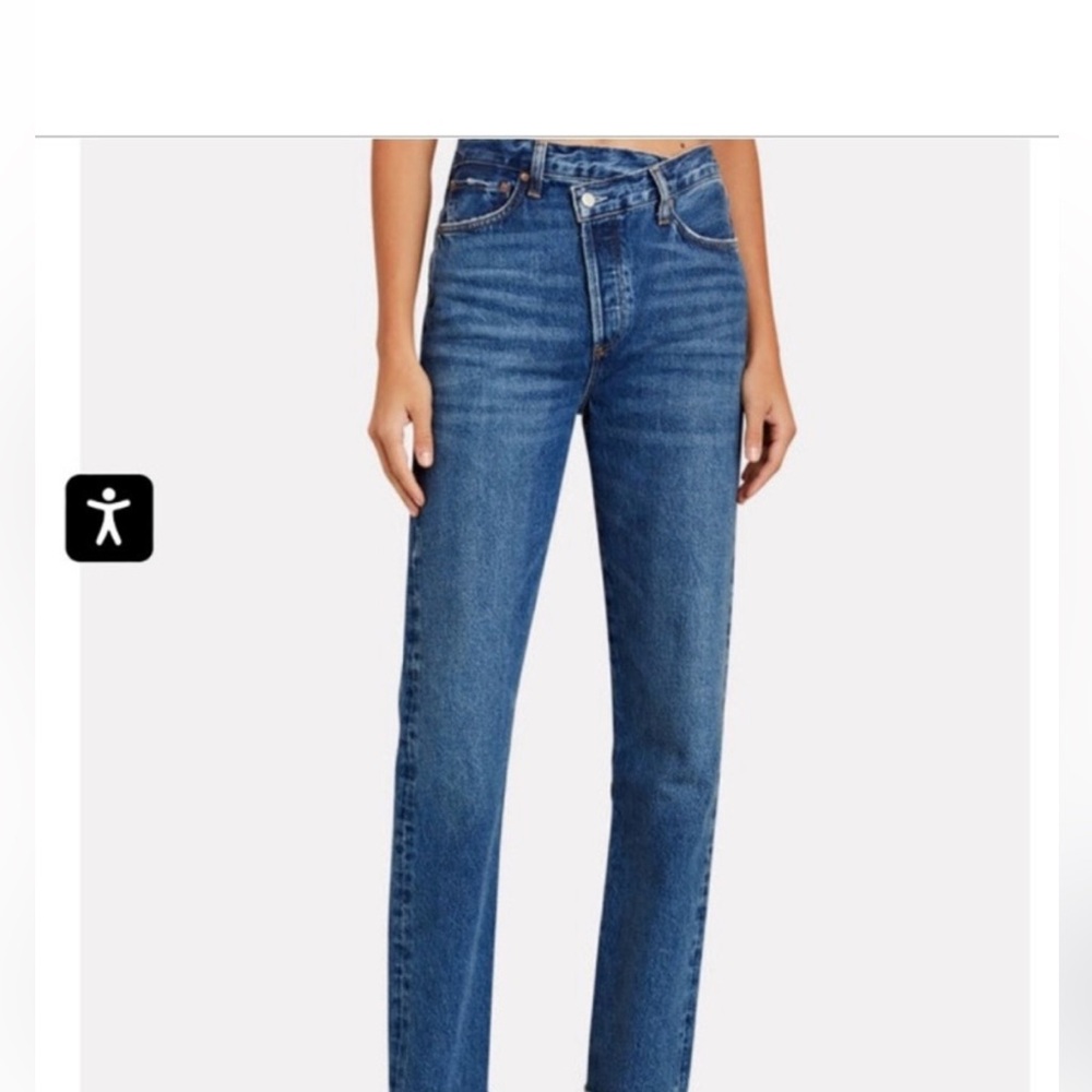Agolde Blue Straight Leg Jeans